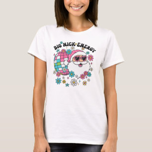 Retro discobal Big Nick Energy Groovy Kerstman T-shirt