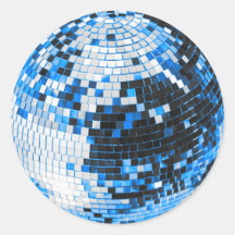 Retro discobal glans glitter blauw verjaardag
