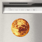 Retro discobal glans glitter goud verjaardag magneet (Insitu (Vaatwasser))