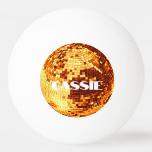 Retro discobal glans glitter goud verjaardag pingpongbal
