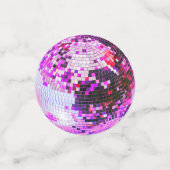 Retro discobal glans glitter roze verjaardag confetti (Kleine voorkant)