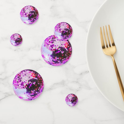 Retro discobal glans glitter roze verjaardag confetti (Groep)