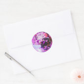 Retro discobal glans glitter roze verjaardag ronde sticker (Envelop)