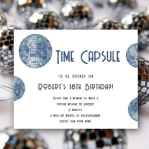 Retro discomirror Tijdcapsule 1e verjaardag Poster