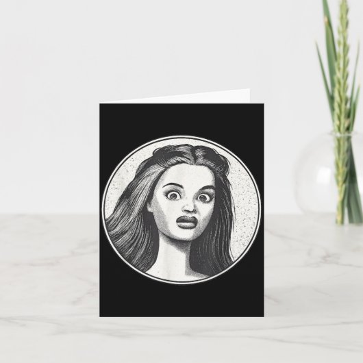 Retro Disgusted Doll Face  Kaart (Voorkant)