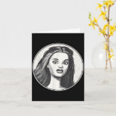 Retro Disgusted Doll Face  Kaart (Gele Bloem)