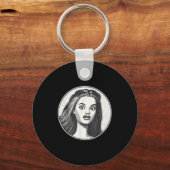 Retro Disgusted Doll Face Sleutelhanger (Voorkant)