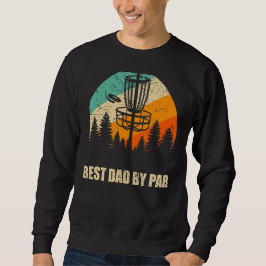 Retro Disk Golf Best Dad Sunset Frisbee G Trui (Voorkant)