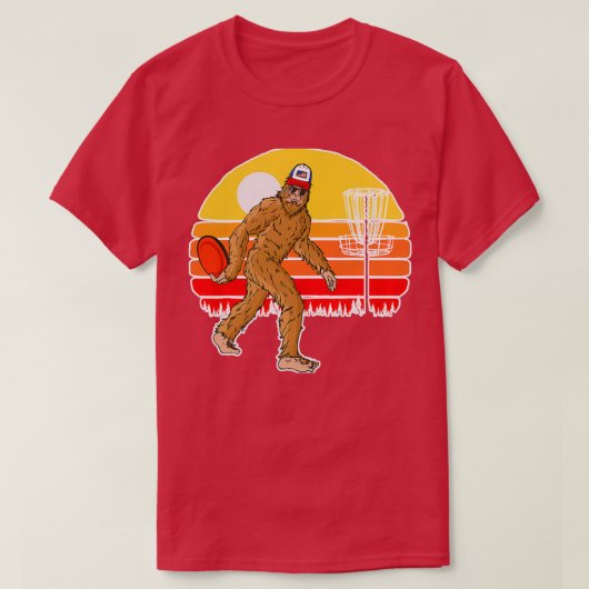 Retro Disk Golf Bigfoot Discus T-shirt (Design voorkant)