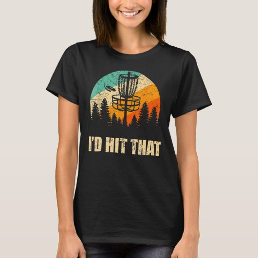 Retro Disk Golf Spor Sunset  Frisbee Golf T-shirt (Voorkant)