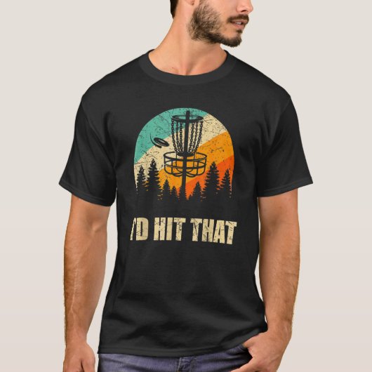 Retro Disk Golf Sport Sunset Frisbee Golf T-shirt (Voorkant)