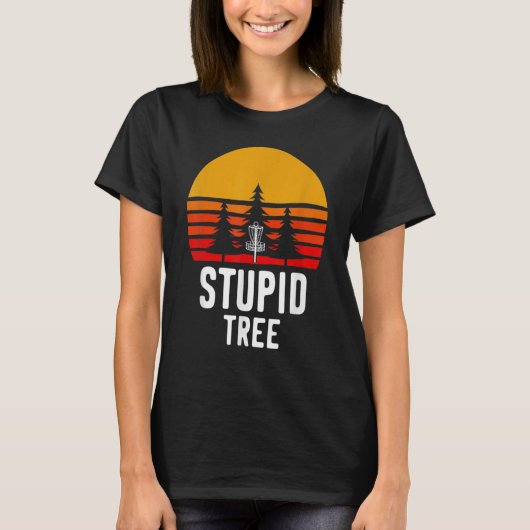 Retro Disk Golf Stupid Tree Frisbee Golf T-shirt (Voorkant)