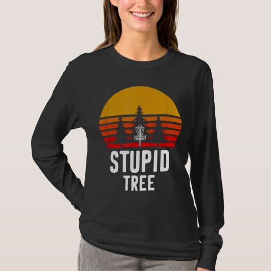Retro Disk Golf Stupid Tree Funny Frisbee Golf Gif T-shirt (Voorkant)