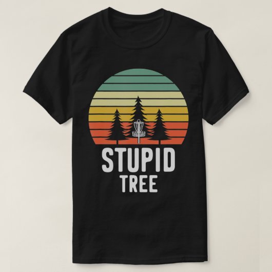 Retro Disk Golf Stupid Tree Funny Frisbee Golf Gif T-shirt (Design voorkant)