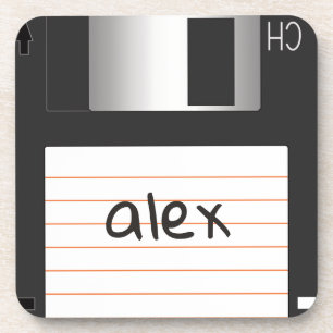 Retro diskette met label voor geek Nerds Bier Onderzetter