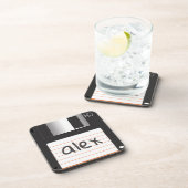 Retro diskettes met label voor geek Nerds Bier Onderzetter (Rechterzijde)