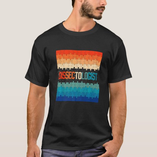 Retro Dissectoloog Jigzaag Puzzle T-shirt (Voorkant)