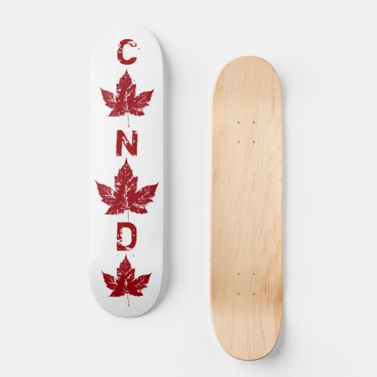 Retro Disted Canada Maple Leaf Skateboard (Voorkant)