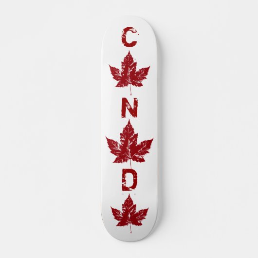 Retro Disted Canada Maple Leaf Skateboard (Voorkant)