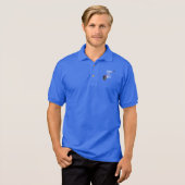 Retro Distress Country Music Patriottic Flag Guita Polo (Voorkant volledig)