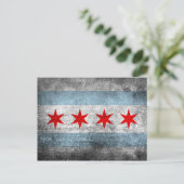 Retro Distress Flag van Chicago Briefkaart (Staand voorkant)
