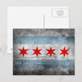 Retro Distress Flag van Chicago Briefkaart (Voorkant / Achterkant)