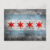 Retro Distress Flag van Chicago Briefkaart (Voorkant)