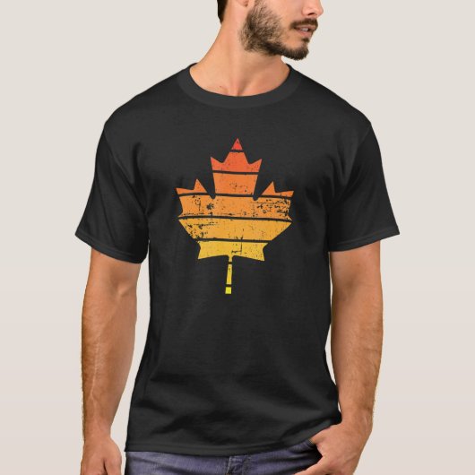 Retro Distress Maple Leaf Canada Pride Design T-shirt (Voorkant)