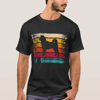 Retro Distress Shiba Inu Silhouette Hondenliefhebb T-shirt