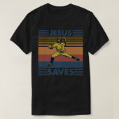 Retro Distressed Jesus Saves Baseball T-Shirt (Design voorkant)