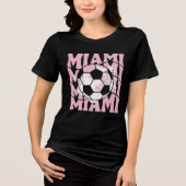 Retro Distressed Miami Voetbal Tri-Blend Shirt (Voorkant)