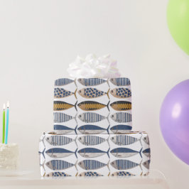  Retro Distressed Sardines, visser Cadeaupapier