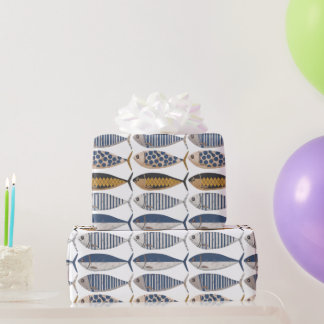  Retro Distressed Sardines, visser Cadeaupapier