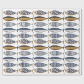  Retro Distressed Sardines, visser Cadeaupapier (Vlak)