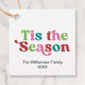 Retro Dit het Seizoen Heldere Vakantie Kerstmis Bedankjes Labels (Voorkant)