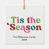 Retro Dit het Seizoen Heldere Vakantie Kerstmis Keramisch Ornament (Achterkant)