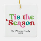 Retro Dit het Seizoen Heldere Vakantie Kerstmis Keramisch Ornament (Voorkant)