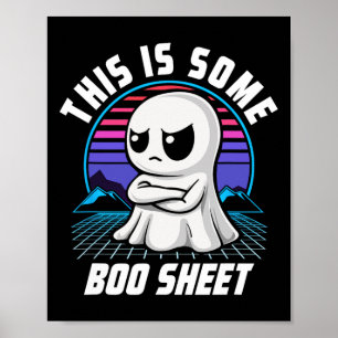 Retro Dit is een aantal Boo Sheet Schattige Ghost  Poster