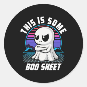 Retro Dit is een aantal Boo Sheet Schattige Ghost  Ronde Sticker