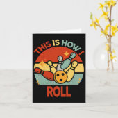 Retro Dit is hoe ik Bowling's Kinder peuter Bo rol Kaart (Gele Bloem)