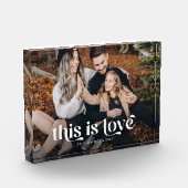 Retro Dit is liefde horizontaal Fotoblokken (Links)