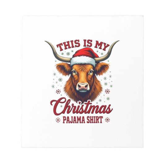 Retro Dit Is Mijn Kerst Pyjamashirt Hoogland Notitieblok (Voorkant)