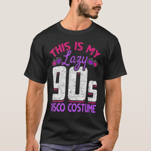 Retro Dit is mijn luie 90s Disco Costume Party Nin T-shirt (Voorkant)