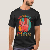 retro Dit Kind houdt van Varkens Eigenaar ver T-shirt (Voorkant)