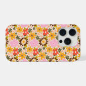 Retro ditsy bloemmotief iPhone hoesje (Achterkant horizontaal)