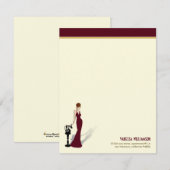 Retro Diva Custom Flat Note-kaarten (maroon) Notitiekaartje (Voorkant / Achterkant)