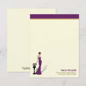 Retro Diva Custom Flat Note-kaarten (paars) Notitiekaartje (Voorkant / Achterkant)