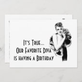 Retro Diva Vrouwen Verjaardagsfeest Kaart (Voorkant / Achterkant)