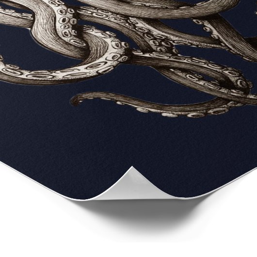  Retro Diving Suit Octopus Grafisch Ontwerp Poster (Hoek)