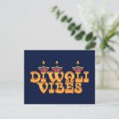 Retro Diwali Vibes Briefkaart (Staand voorkant)